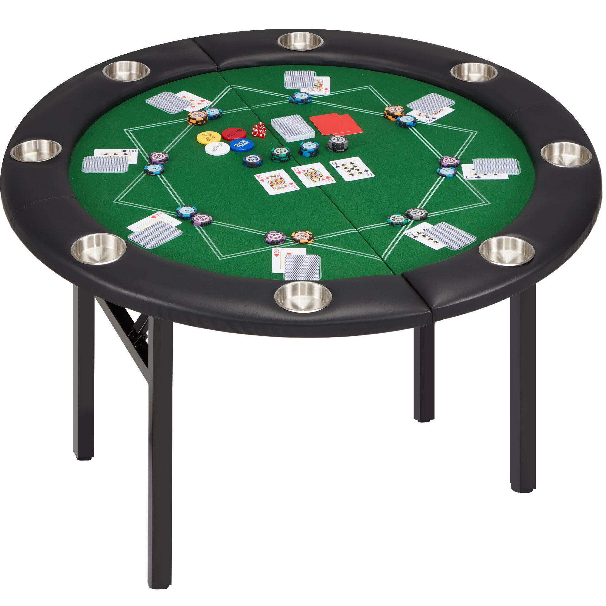 AVAWING 47” 8-Players Round Poker Table & Reviews | Wayfair